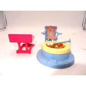 2004 Fisher Price Loving‎ Family CAMPSITE Firepit and Chair and Desk with Swivel